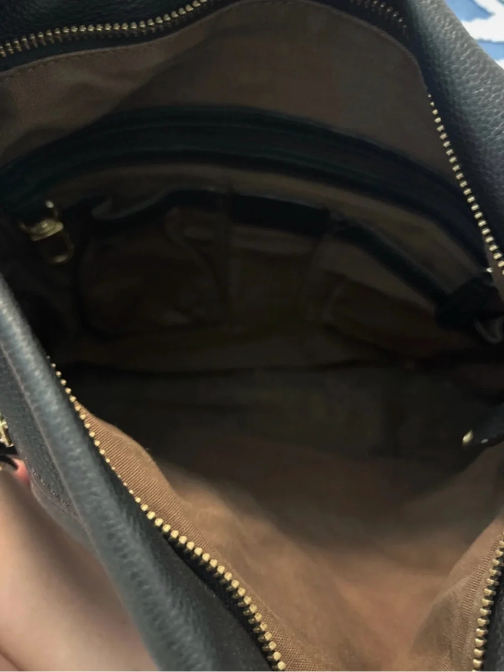 Cole Haan Black Leather Hobo with Gold Accents
